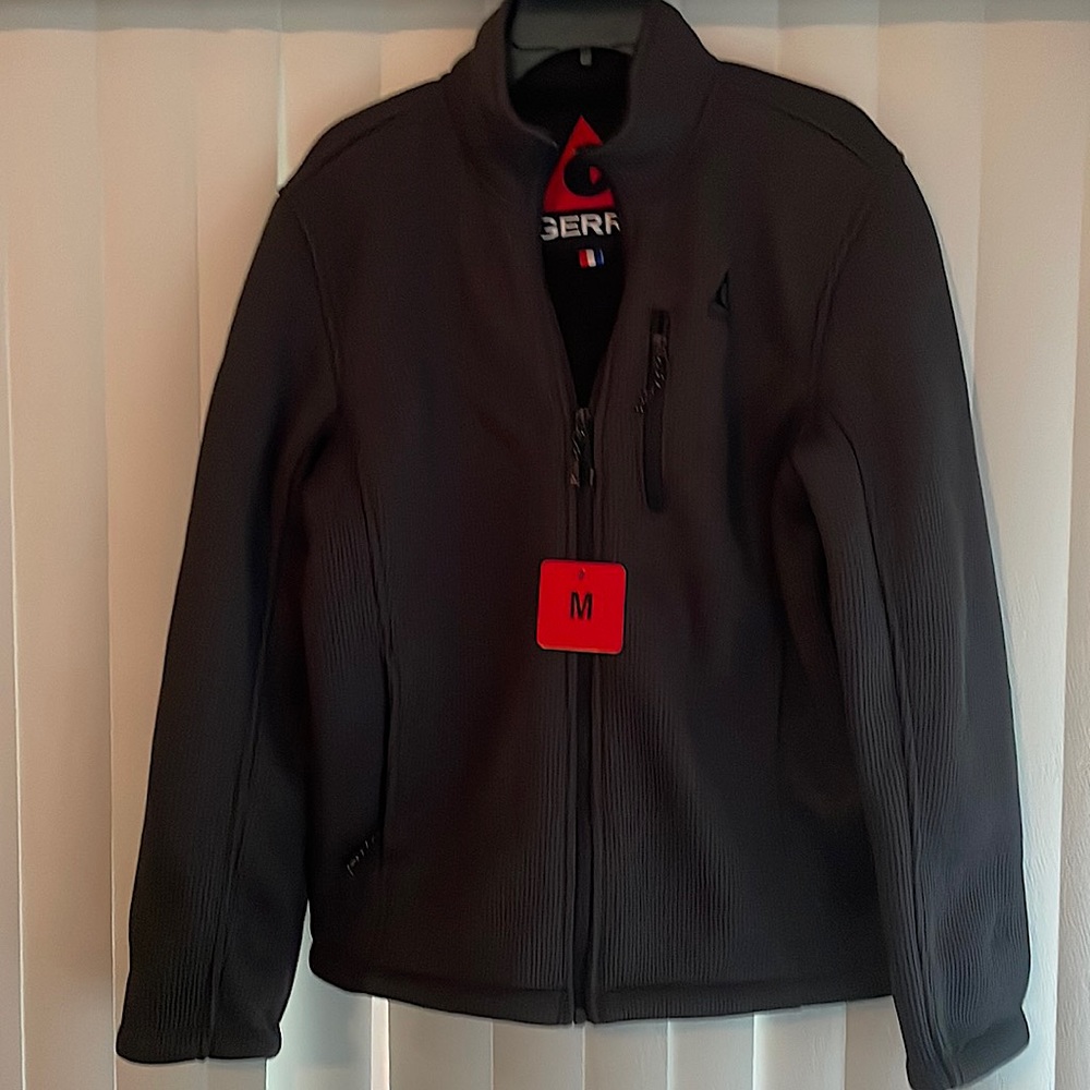 Men’s Medium Gerry Performance Gray Full Zip Waffle Jacket nwt